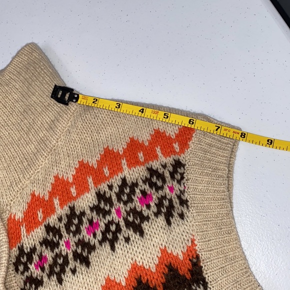 Free People Women’s Cream Chunky Knit Snap Up County Fall Vest Size Small - Picture 10 of 11